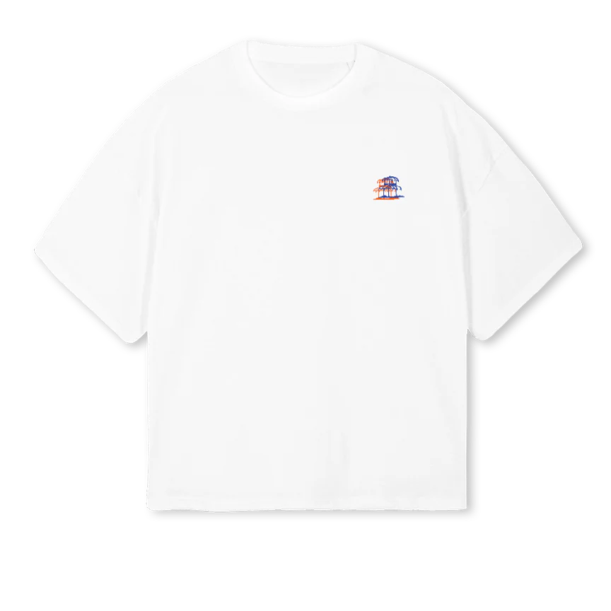 SIESTAHOLICBOXY White Oversized Boxy Tee.