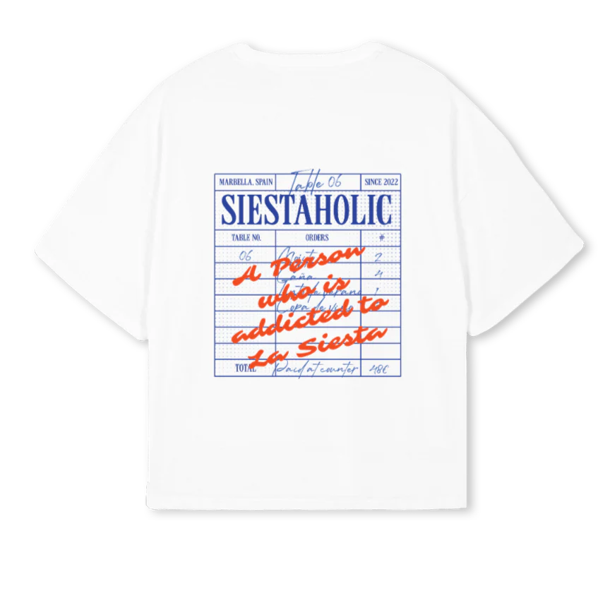 SIESTAHOLICBOXY White Oversized Boxy Tee. - Image 2