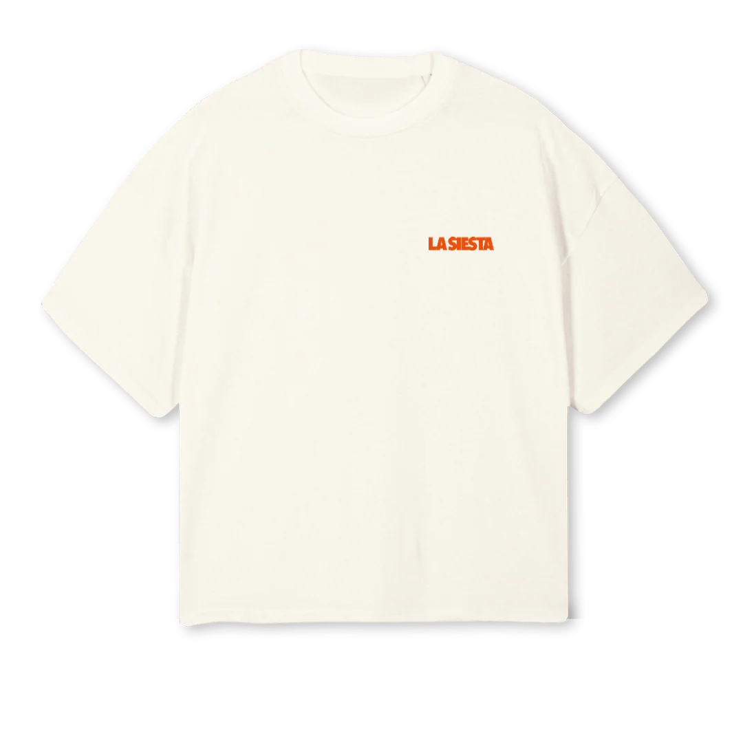 SIESTEROCREAM Cream Oversized Boxy Tee.
