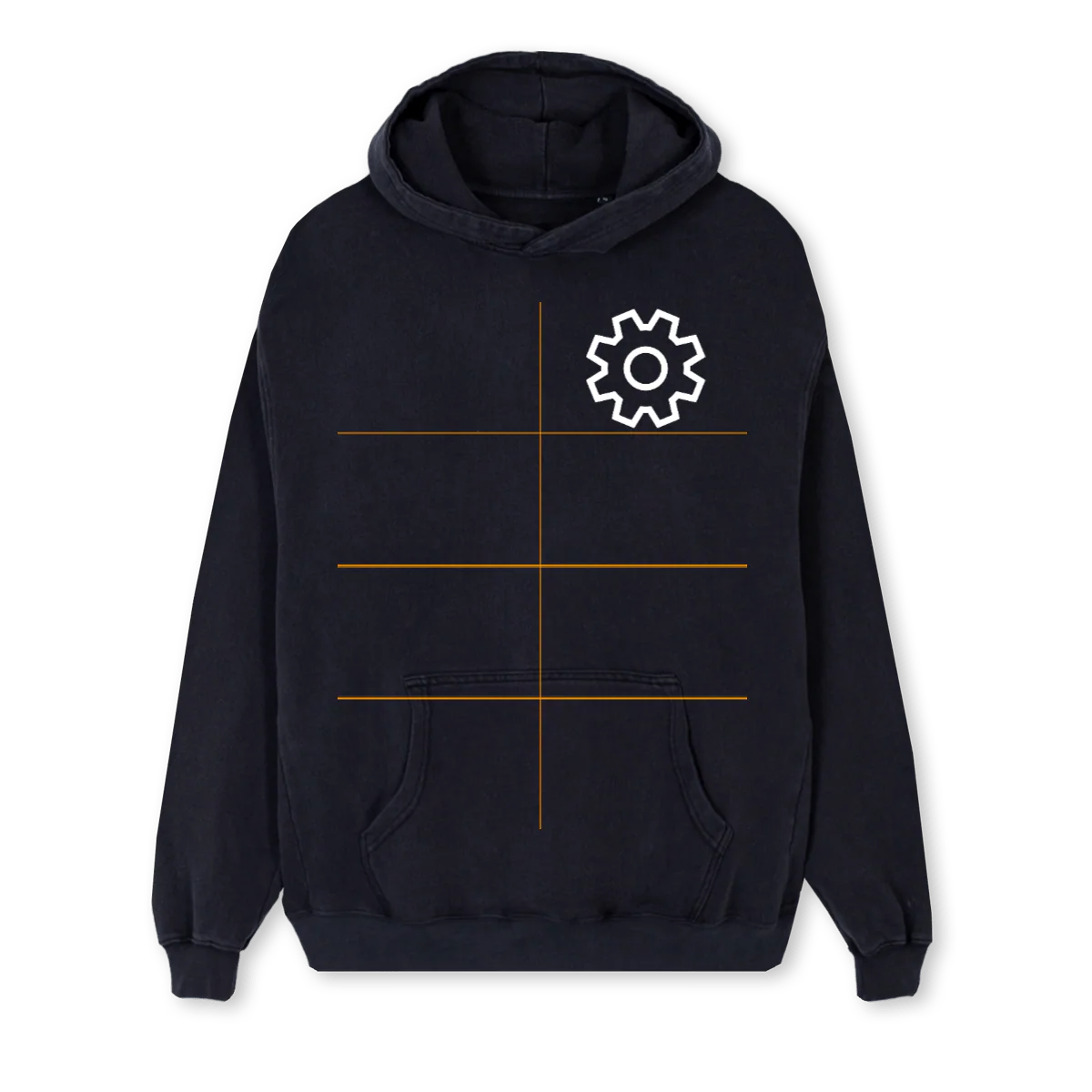 SIGMA GEARO Vintage Black Regular Hoodie.