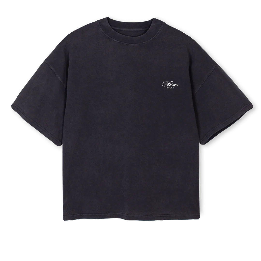SIGNITURE Vintage Black Oversized Boxy Tee.