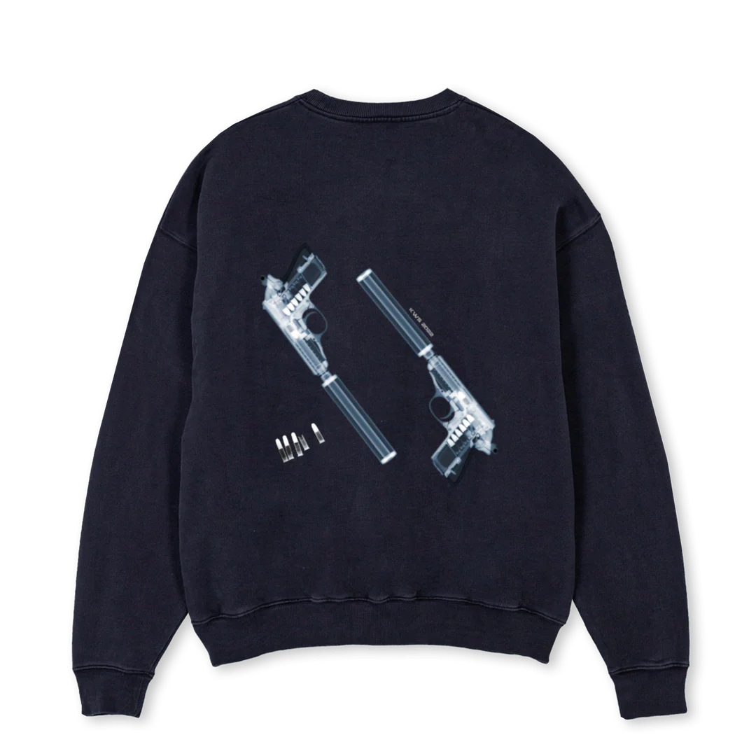 SILENCER Vintage Black Oversized Crewneck Sweater.