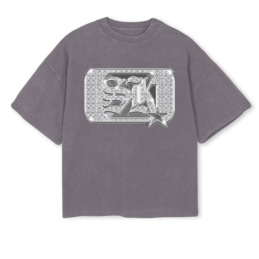 SILVERRINGTEE Pigment Grey Oversized Boxy Tee.