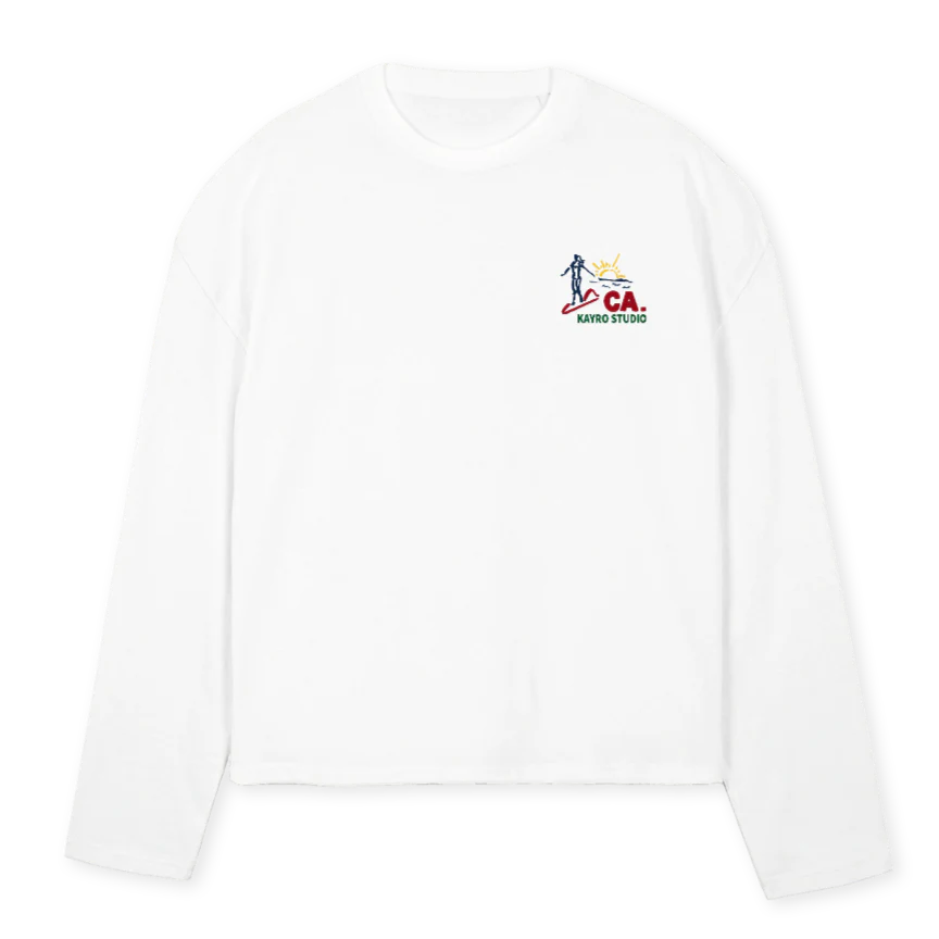 SIMPLECASHIRT White Oversized Boxy LS Tee.