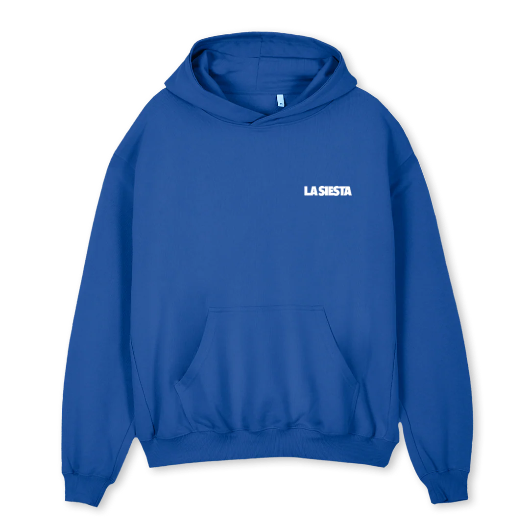 SIMPLELASIESTA Cobalt Blue Oversized Hoodie.