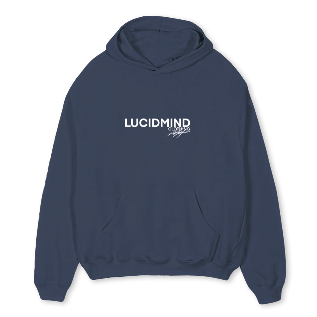 SIMPLENAVYBLUE Navy Blue Oversized Hoodie.