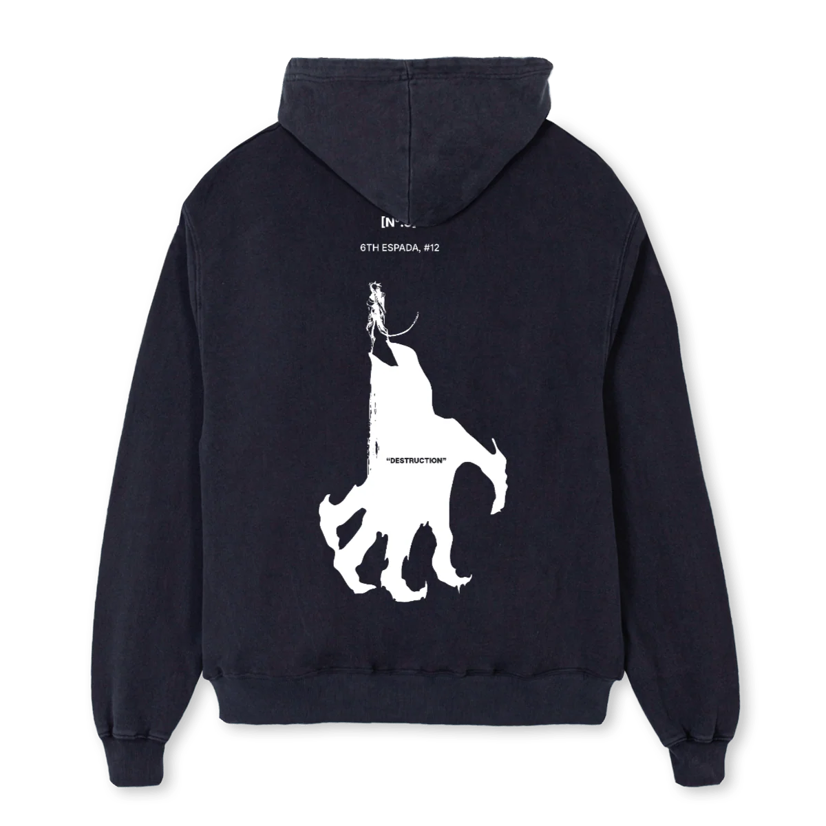 SIXTH ESPADA Vintage Black Oversized Hoodie. - Image 2