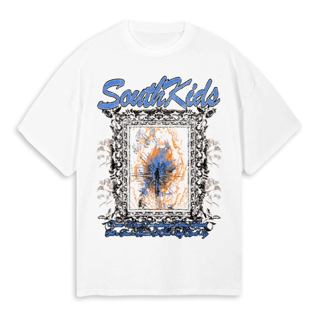 SK SS SET TE White Oversized Tee.