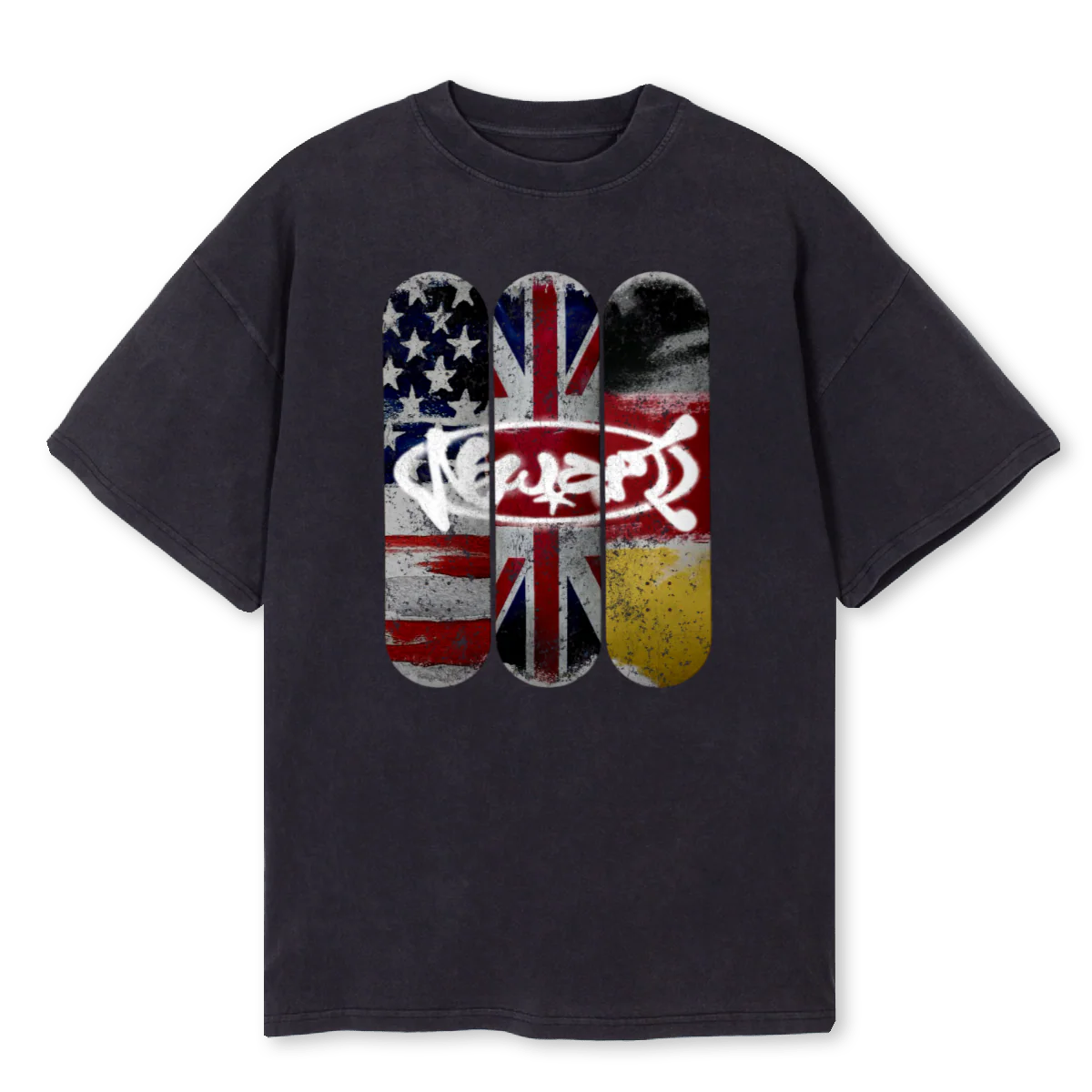 SKATER Vintage Black Oversized Tee.