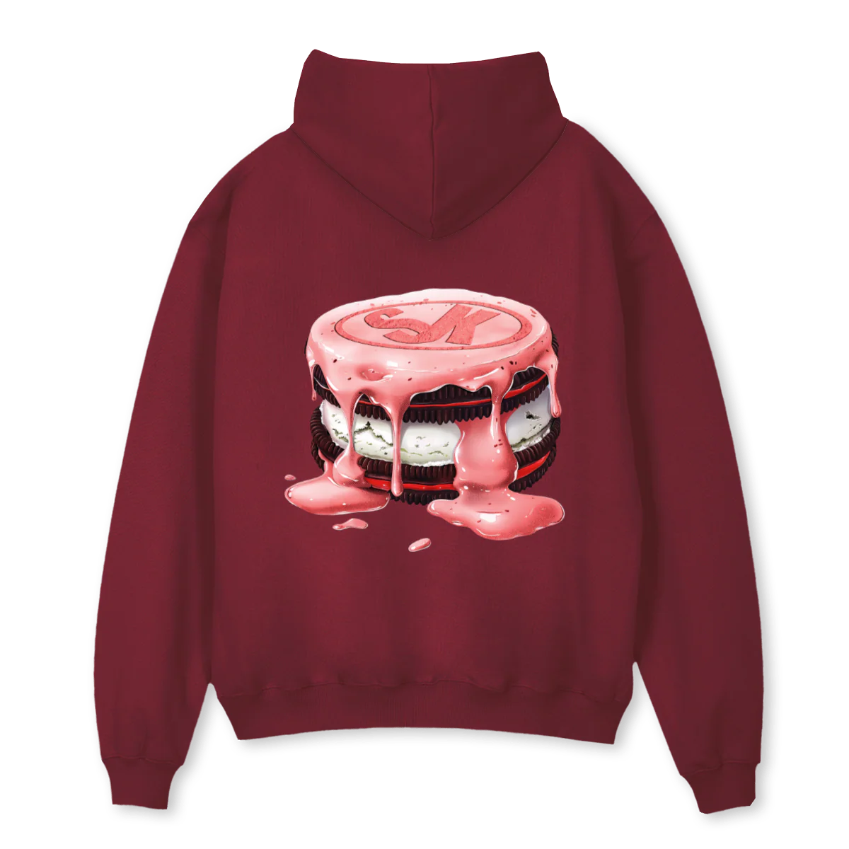 SKCOOKIESHOODIEBRG Burgundy Oversized Hoodie. - Image 2