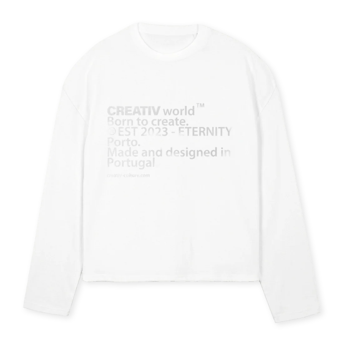 SKELETON  White Oversized Boxy LS Tee.