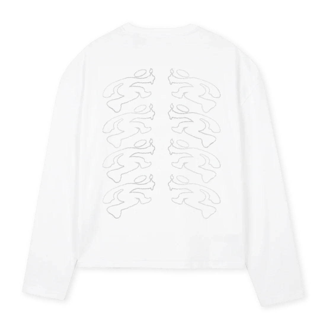 SKELETON White Oversized Boxy LS Tee. - Image 2