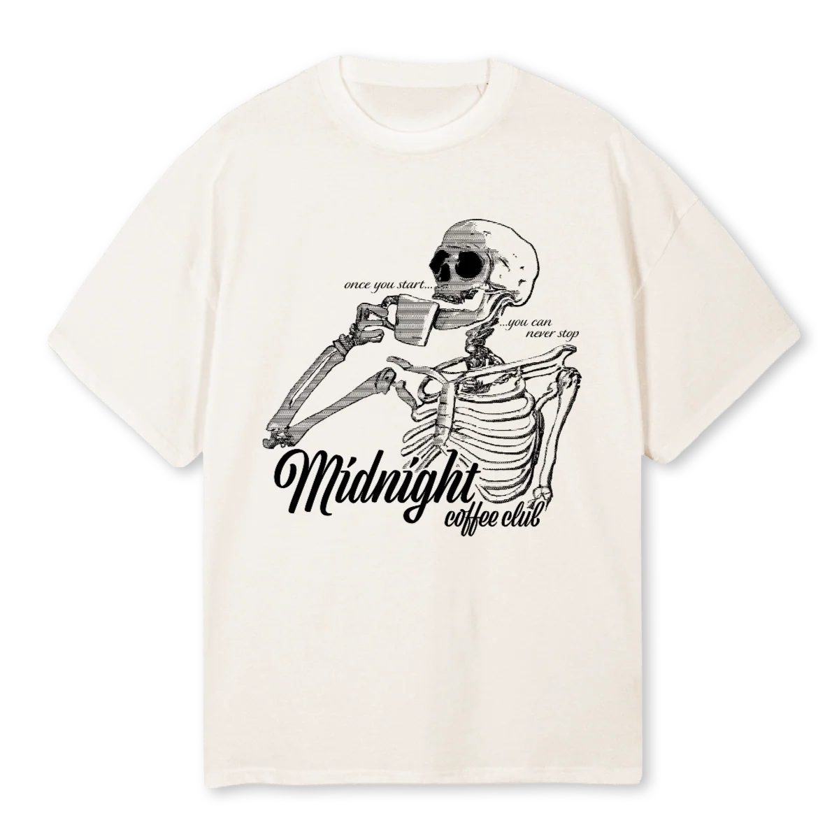 SKELONE Vintage White Oversized Tee.