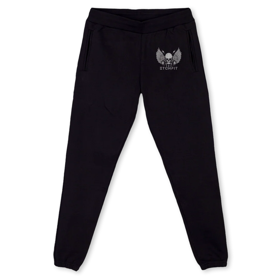 SKULLTESTPANTS Black Sweatpants.