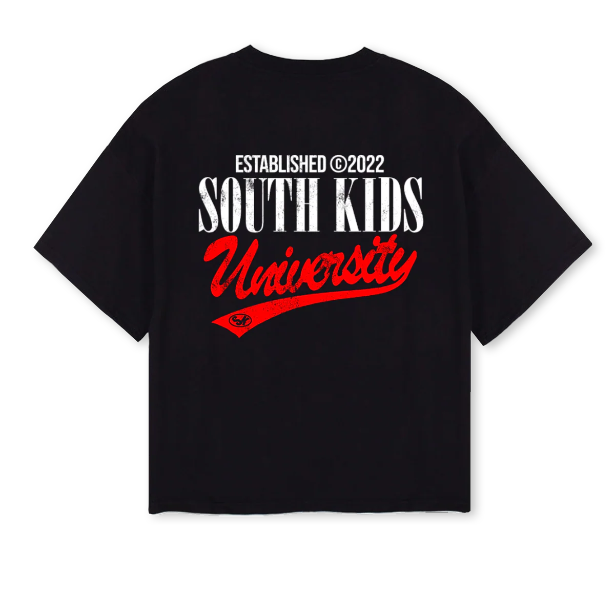 SKUNIVERSITY Black Oversized Boxy Tee. - Image 2