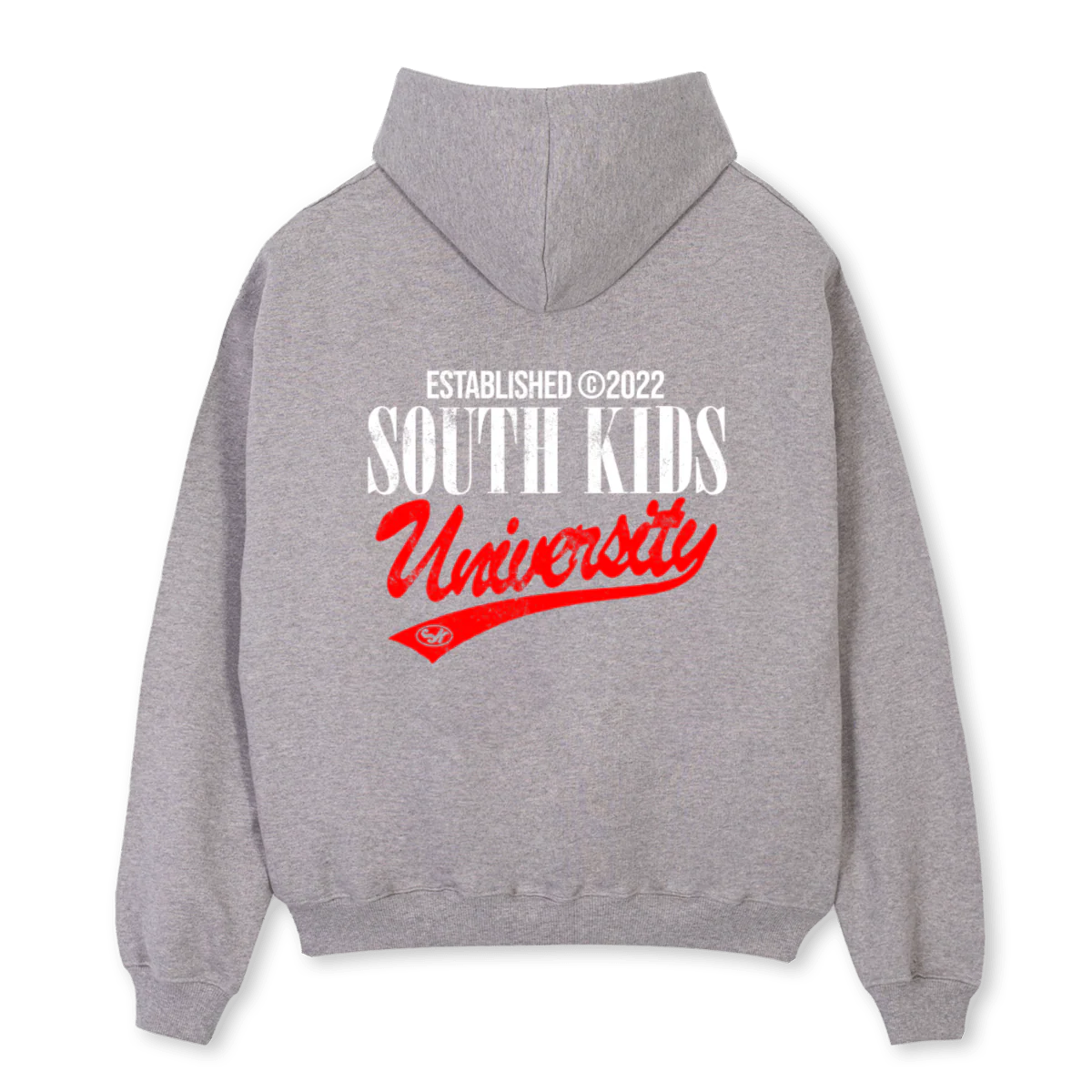 SKUNIVERSITYHOODIEGR Grey Marl Oversized Hoodie. - Image 2
