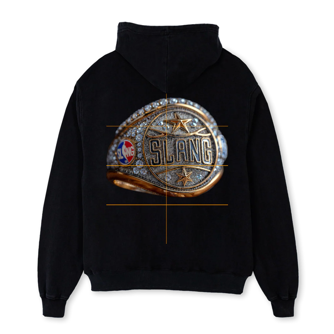 SLANG RINGXL Black Oversized Hoodie. - Image 2
