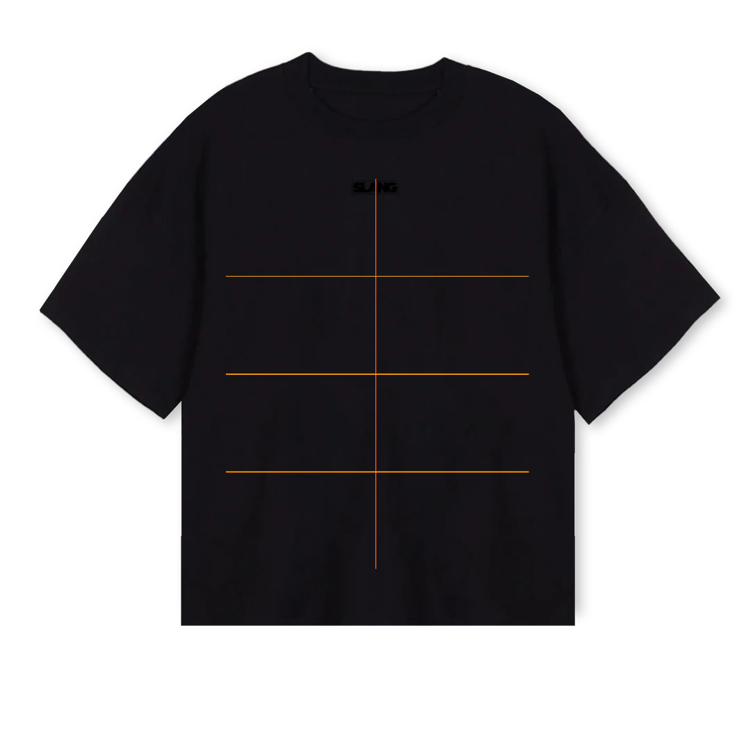 SLANGEXPLOSIONBLACK Black Oversized Boxy Tee.