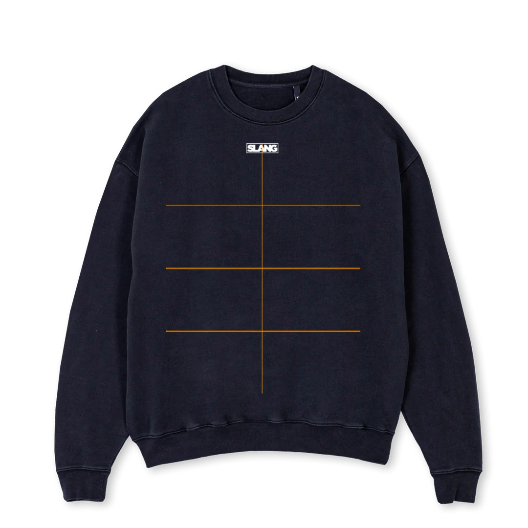 SLANGFEMMEBLACKCREW Vintage Black Oversized Crewneck Sweater.