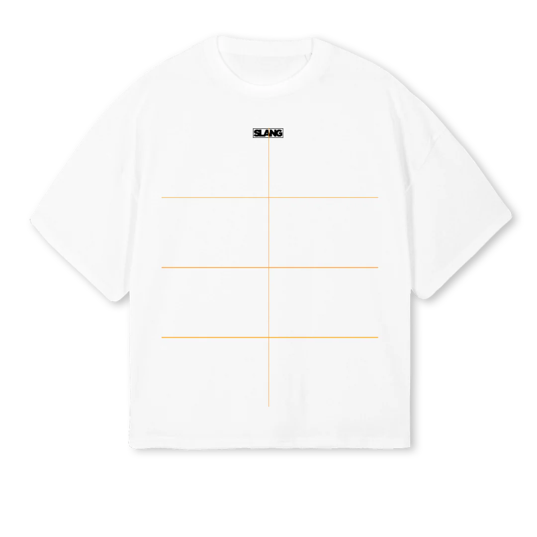 SLANGFEMMEWHITE White Oversized Boxy Tee.