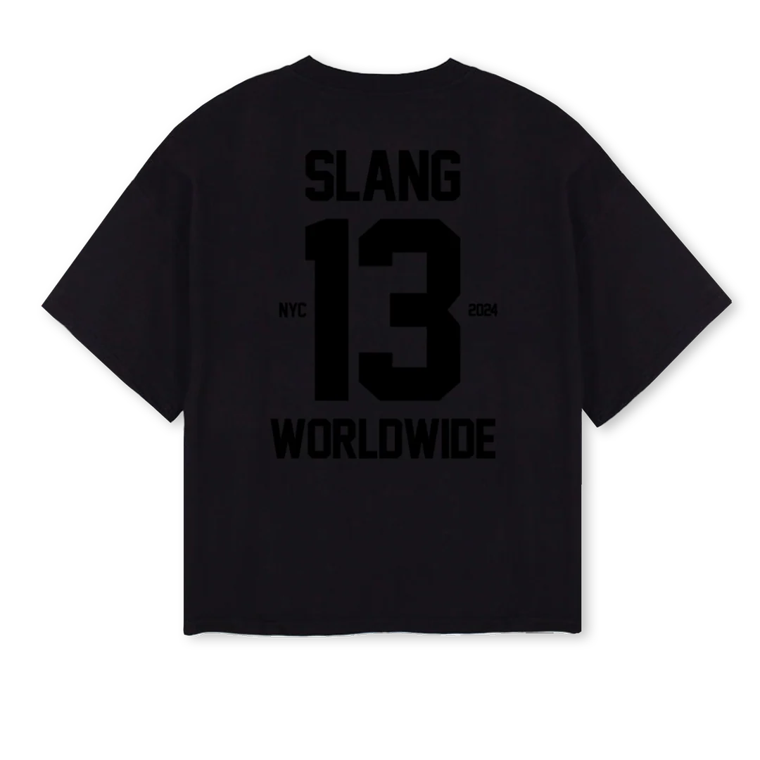 SLANGWORLDWIDEBLACK Black Oversized Boxy Tee. - Image 2