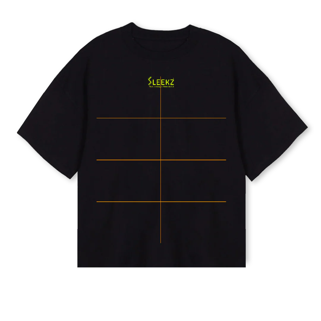 SLEEK Black Oversized Boxy Tee.