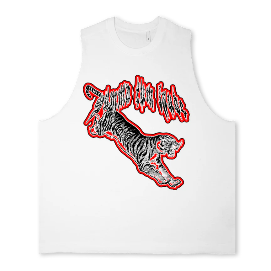 SLEEVELESSTIGER Bright white Oversized Vest.