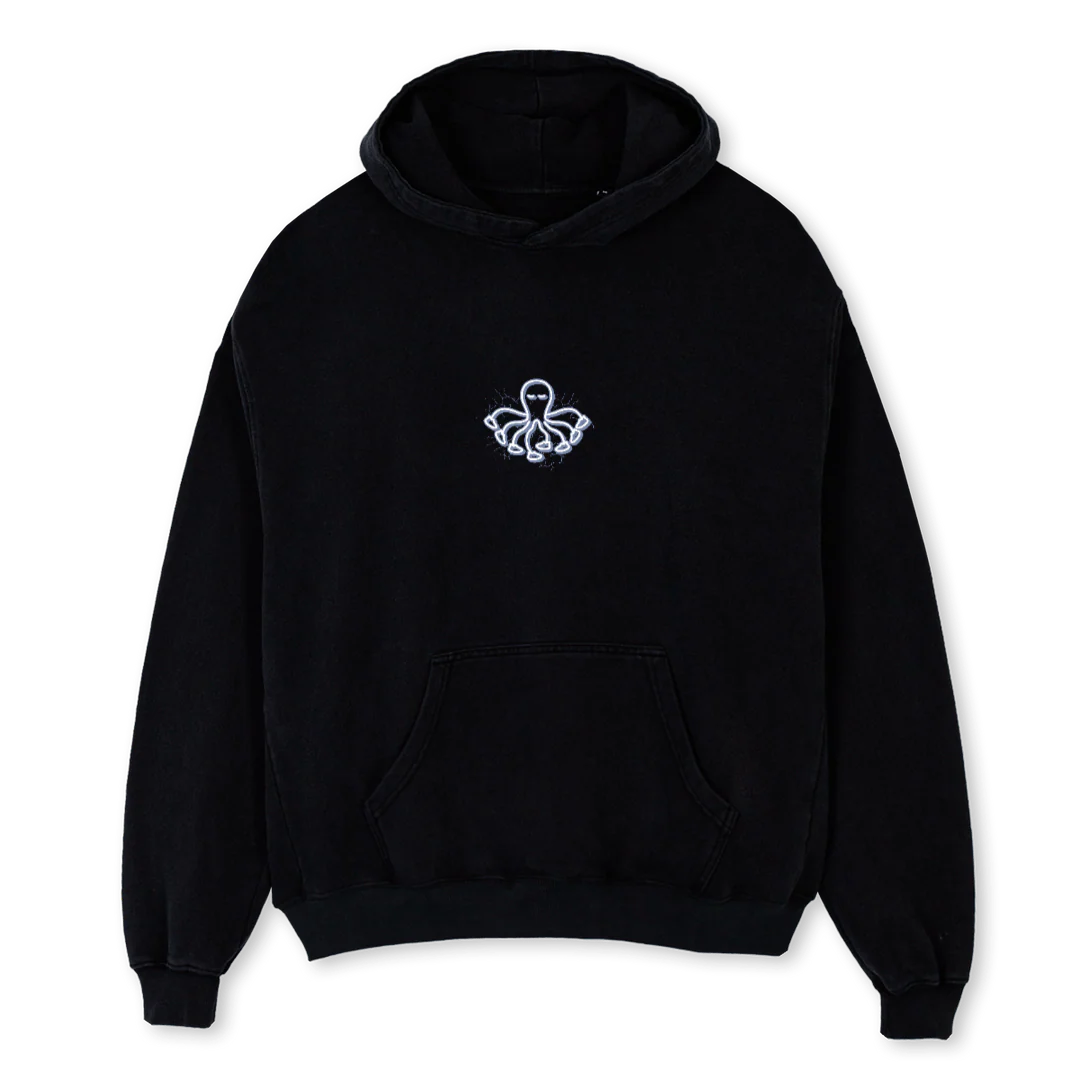 SLICKBACKBLACK Black Oversized Hoodie.