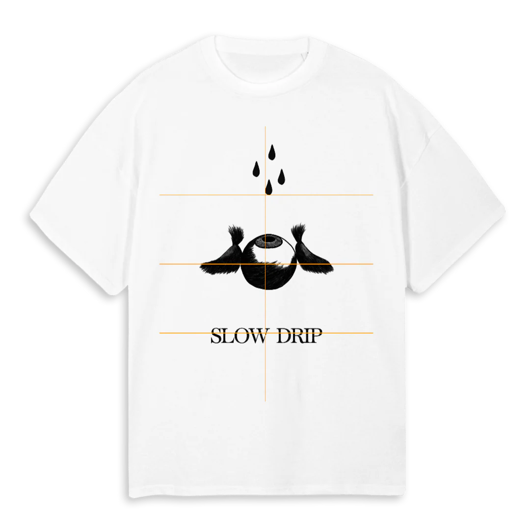 SLOW DRIP White Oversized Tee.