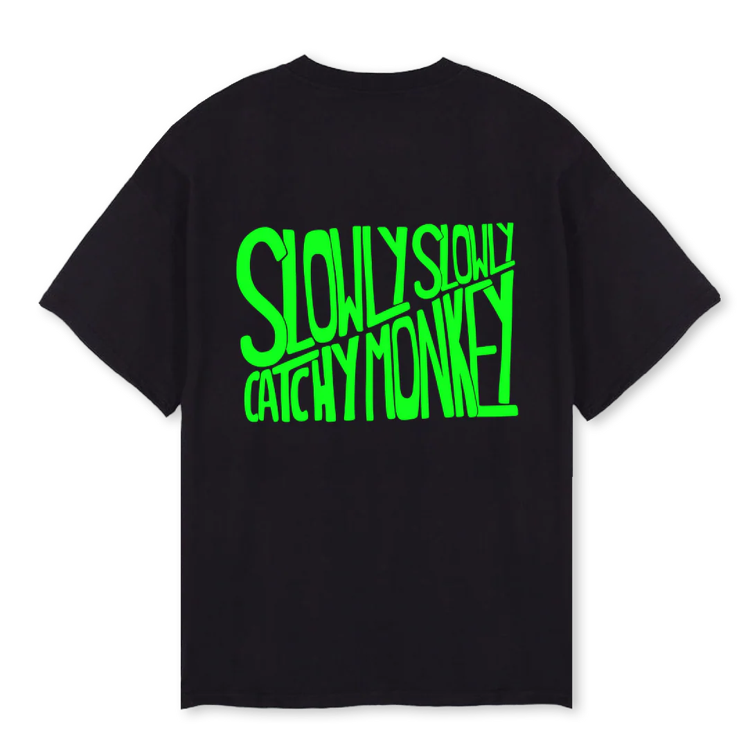 SLOWLY CATCHY Black Oversized Tee. - Image 2