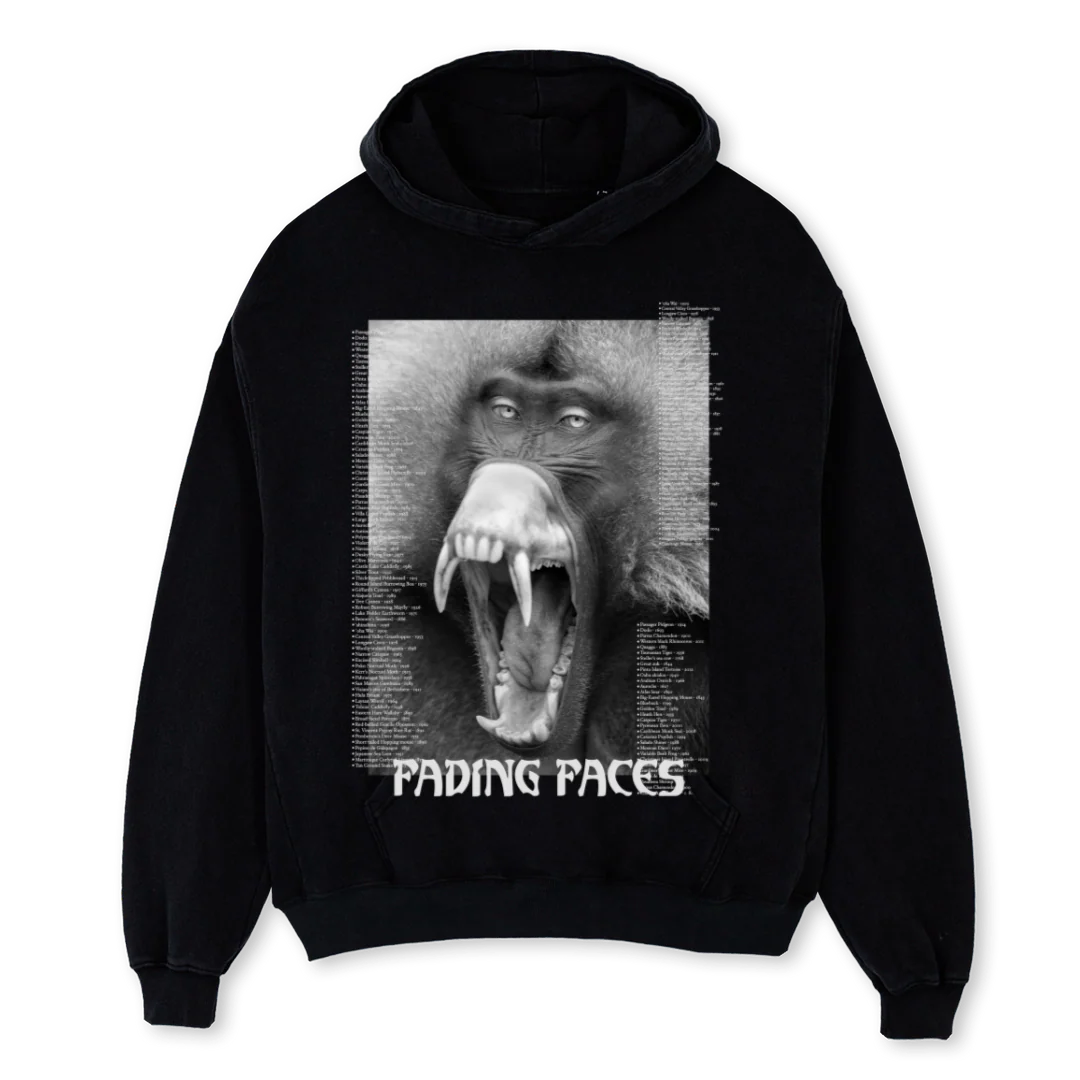 SMILE Black Oversized Hoodie.