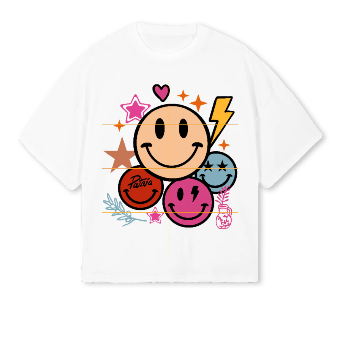 SMILEPATRIA White Oversized Boxy Tee.