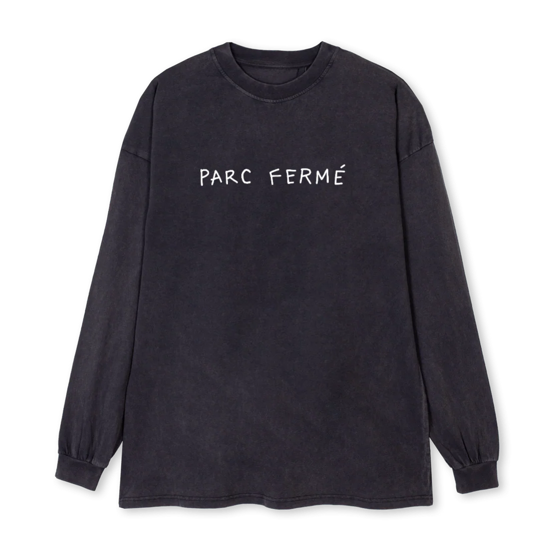 SMILEY Vintage Black Oversized LS Tee.