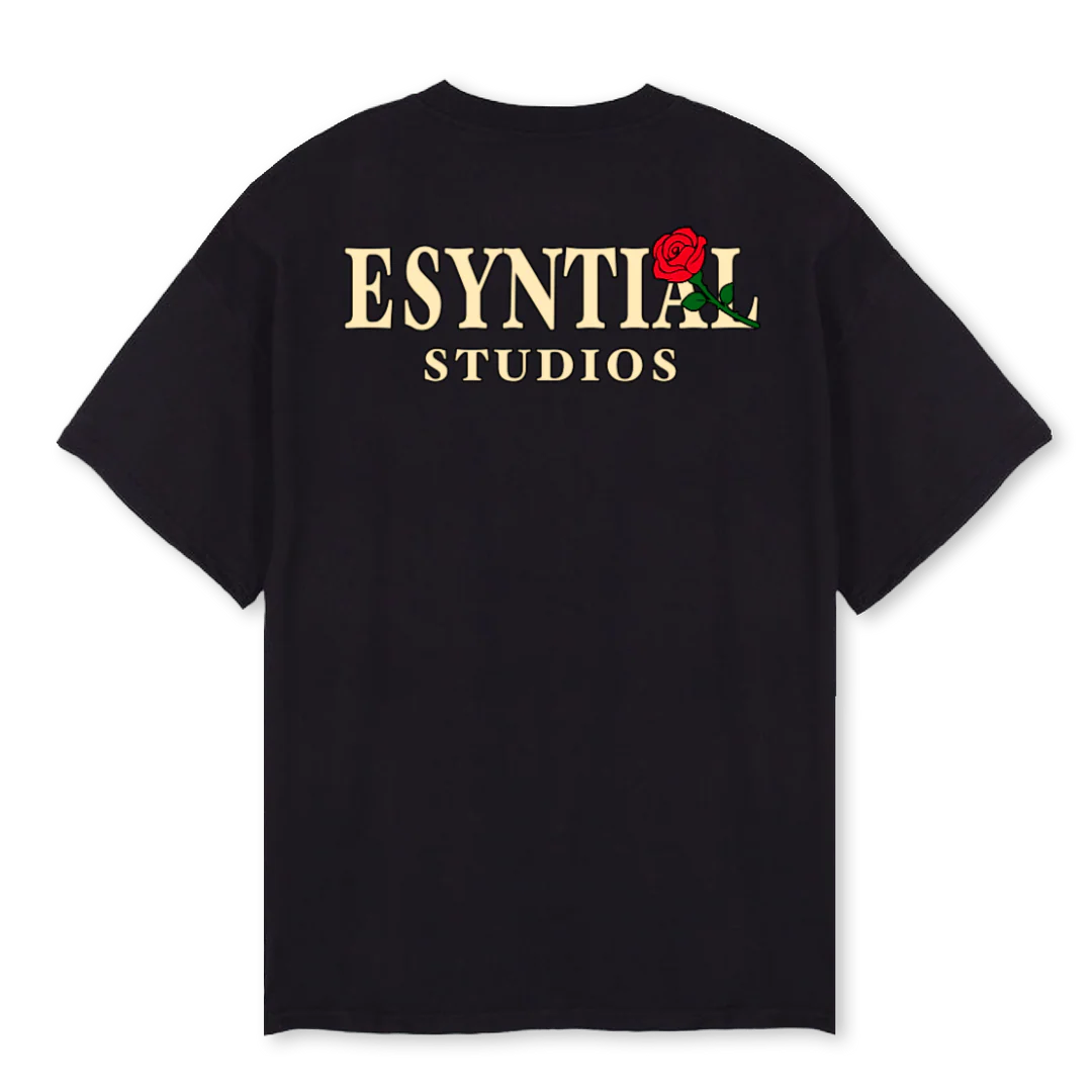 SMPLROSEONE Black Oversized Tee. - Image 2