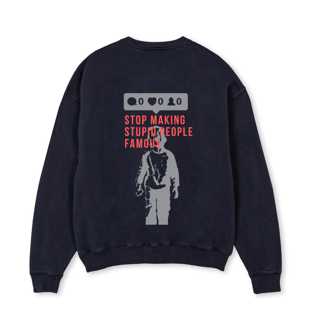 SMSPF SWEAT Vintage Black Oversized Crewneck Sweater. - Image 2