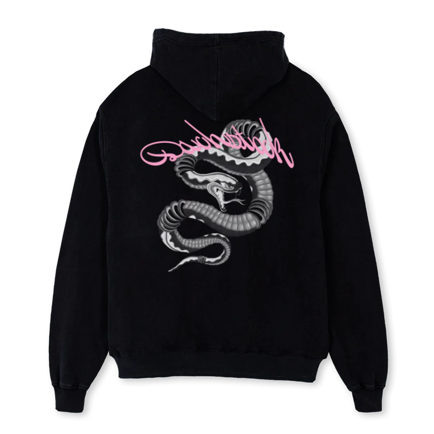 SNAKEHOODIE Black Oversized Hoodie. - Image 2