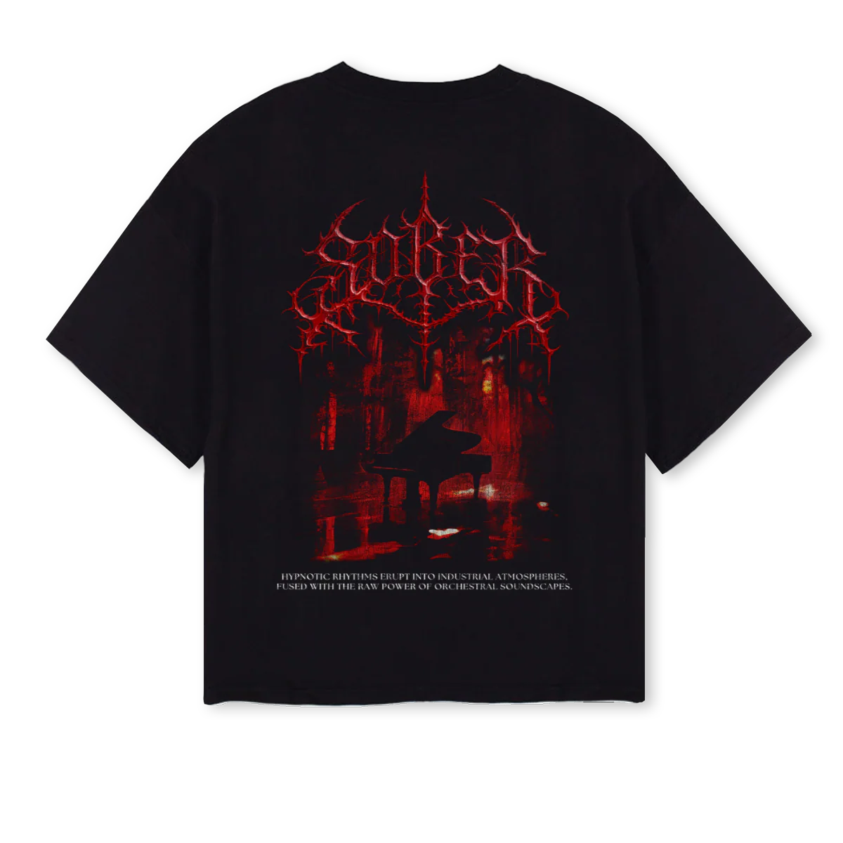 SOBERMERCH Black Oversized Boxy Tee. - Image 2
