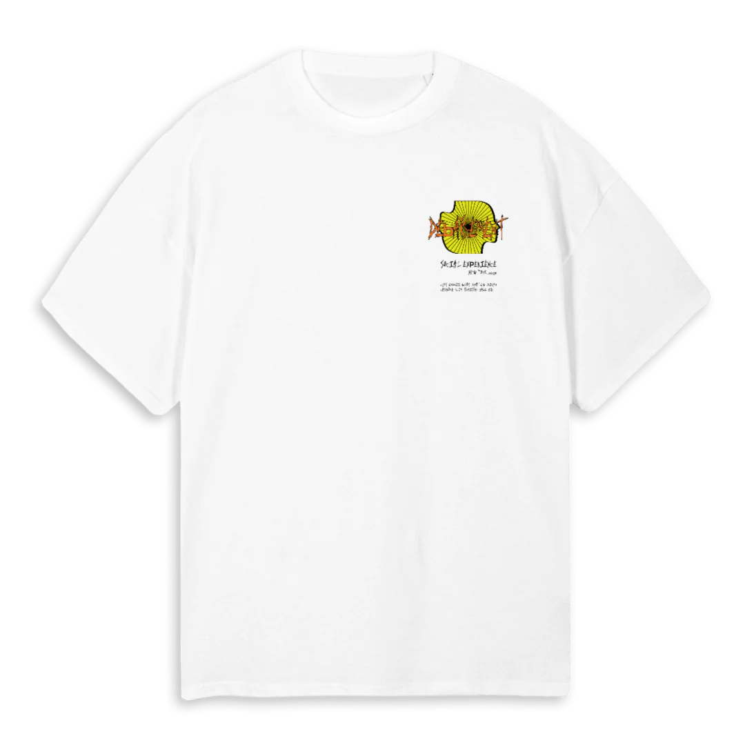 SOCIAL EXPERIENCE White Oversized Tee.