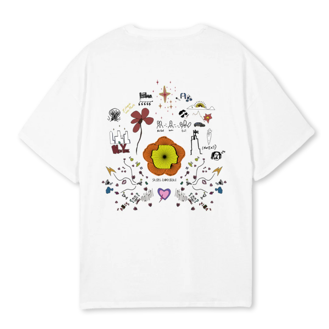 SOCIAL EXPERIENCE White Oversized Tee. - Image 2