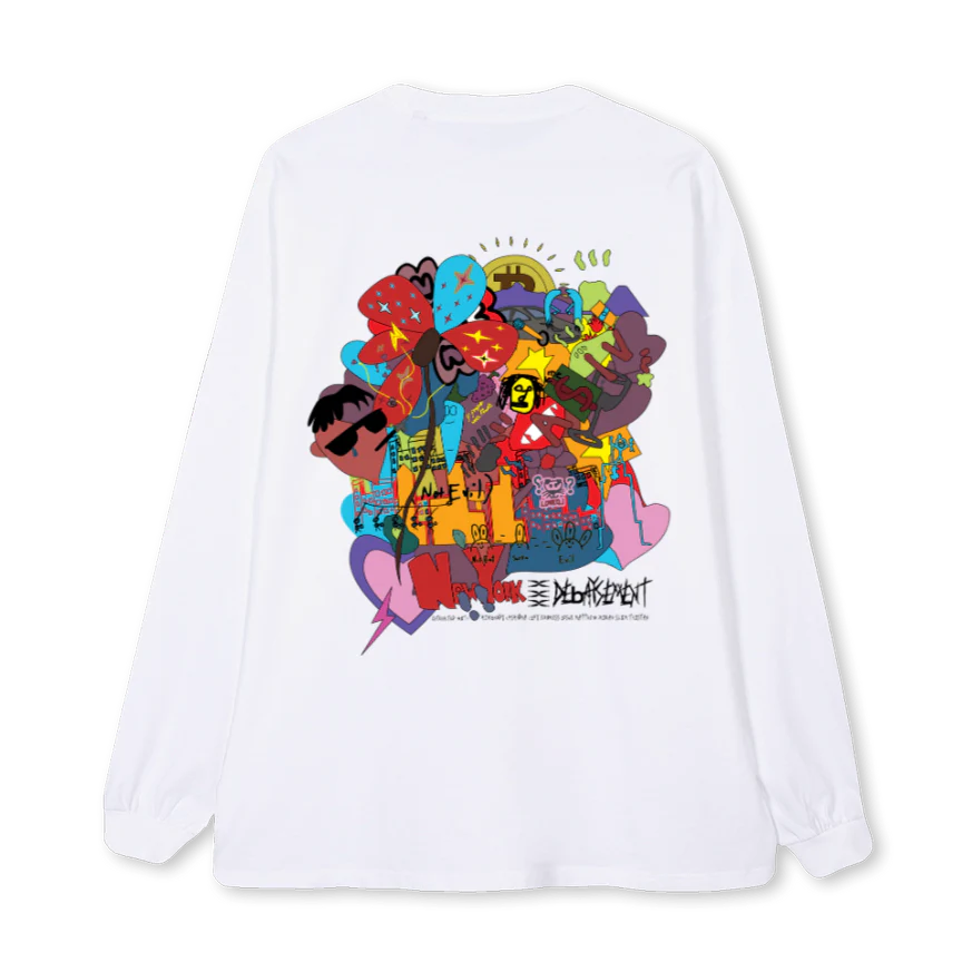 SOCIALEXPERIENCEL White Oversized LS Tee. - Image 2