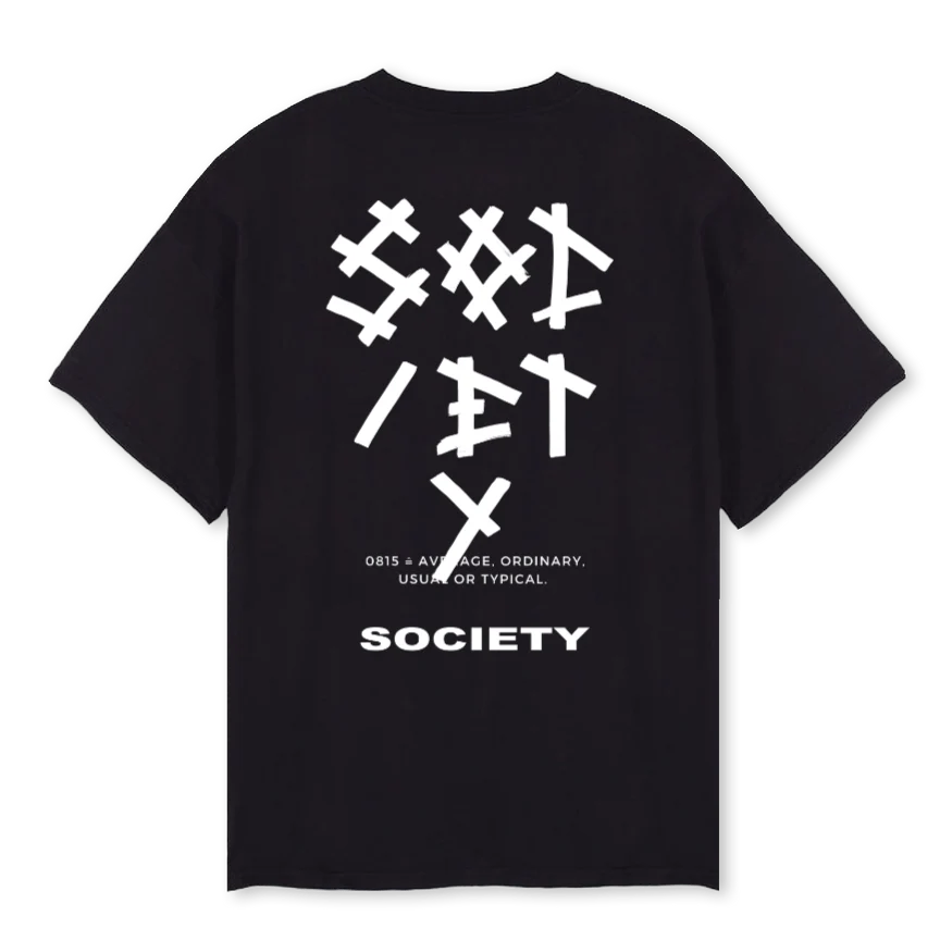 SOCIETY Black Oversized Tee. - Image 2