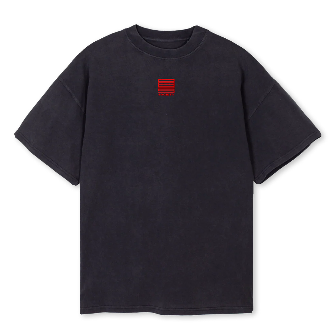 SOCIETYRED Vintage Black Oversized Tee.