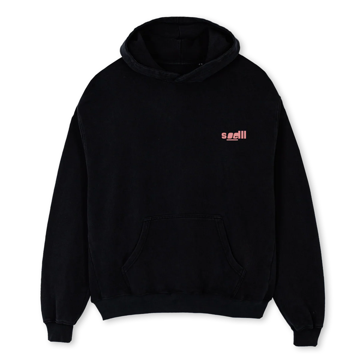 SOELLLBLACKPINKSPLE Black Oversized Hoodie.