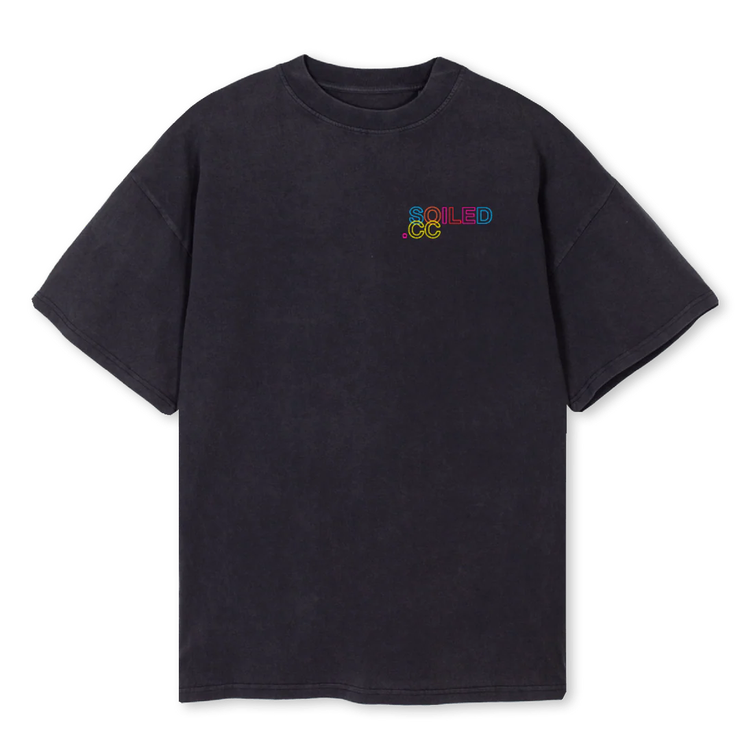 SOILOVERSHIRTONE Vintage Black Oversized Tee.
