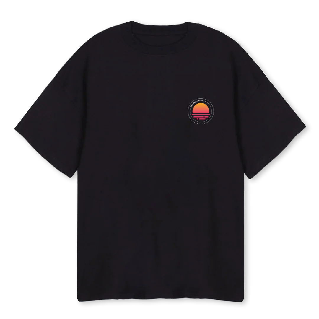 SOLENCIAGA BEACH Black Oversized Tee.
