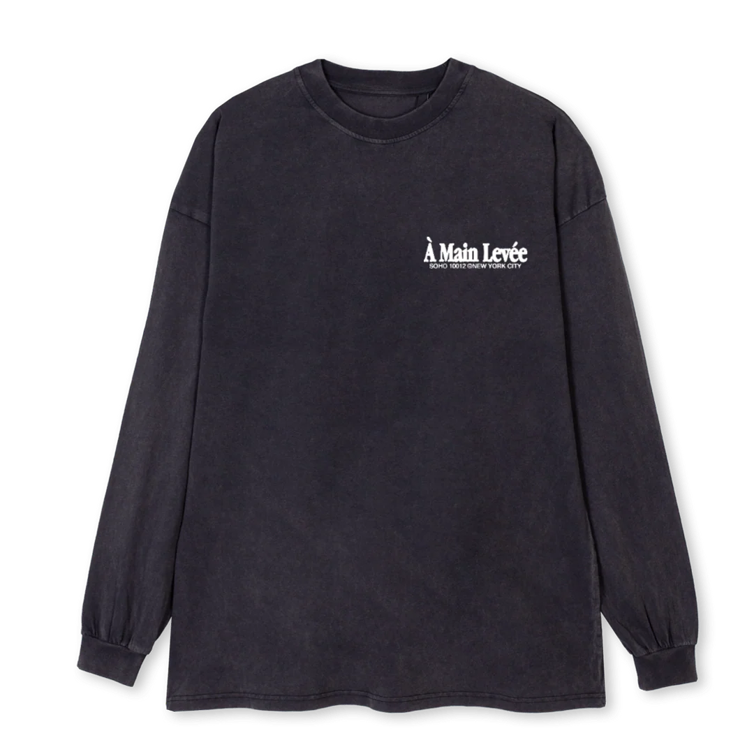 SOLISMEMBRISLS Vintage Black Oversized LS Tee.