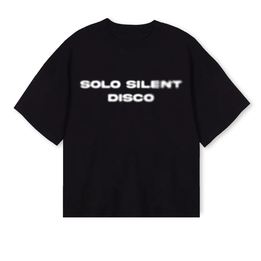 SOLOSILENT Black Oversized Boxy Tee.