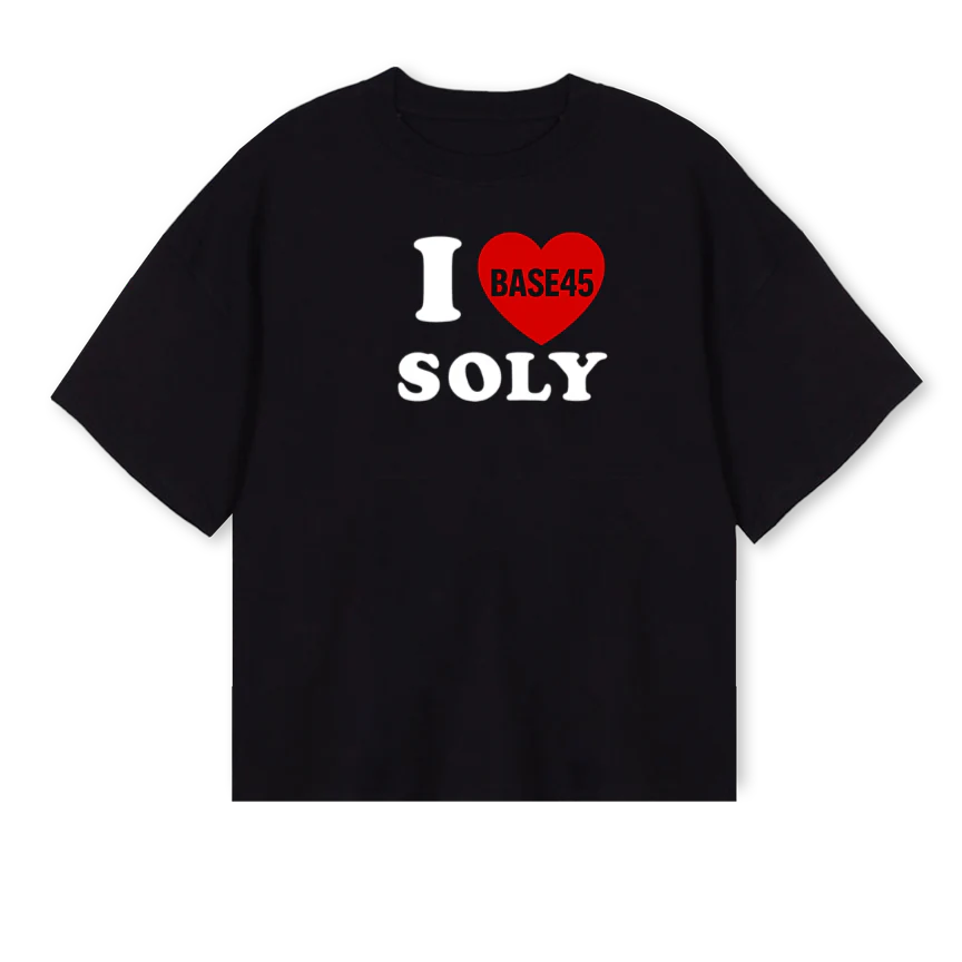 SOLOTHURN Black Oversized Boxy Tee.