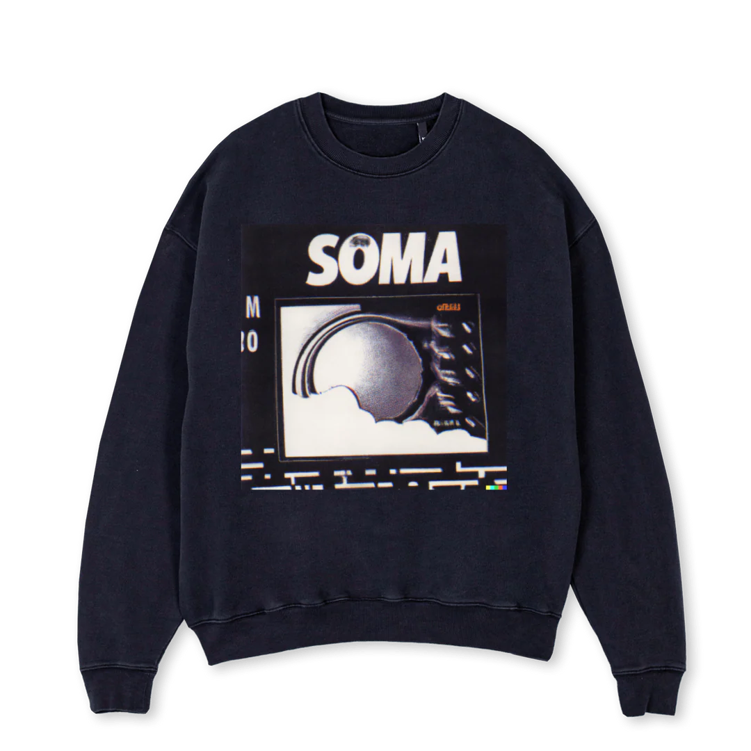 SOMA Vintage Black Oversized Crewneck Sweater.