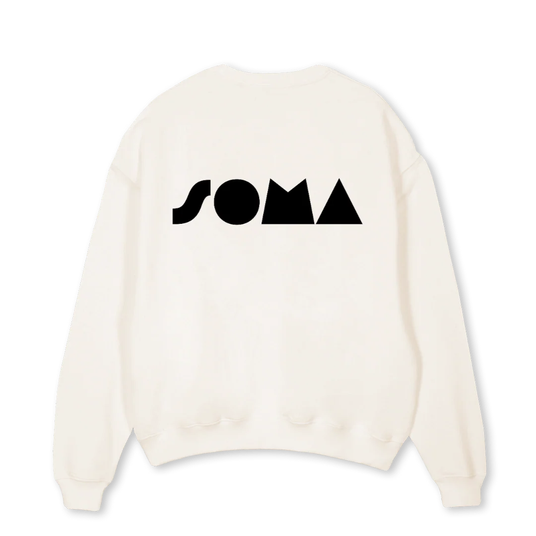 SOMASWEATONE Vintage White Oversized Crewneck Sweater. - Image 2